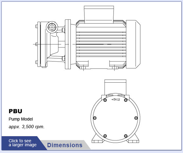 EDUR PBU Pump Dimensions