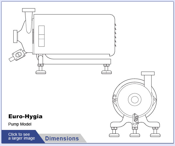 Eruo-Hygia Pump Dimensions