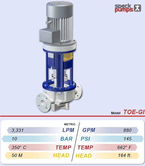Speck TOE-GI Centrifugal Heat and Thermal Fluid Transfer Pump